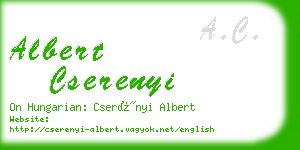 albert cserenyi business card